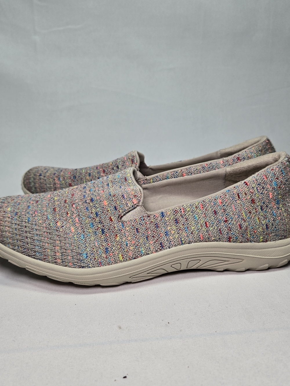 Skechers Air Cooled Memory Foam Slip On Loafer Womens 8.5 Speckled Comfort Boho
